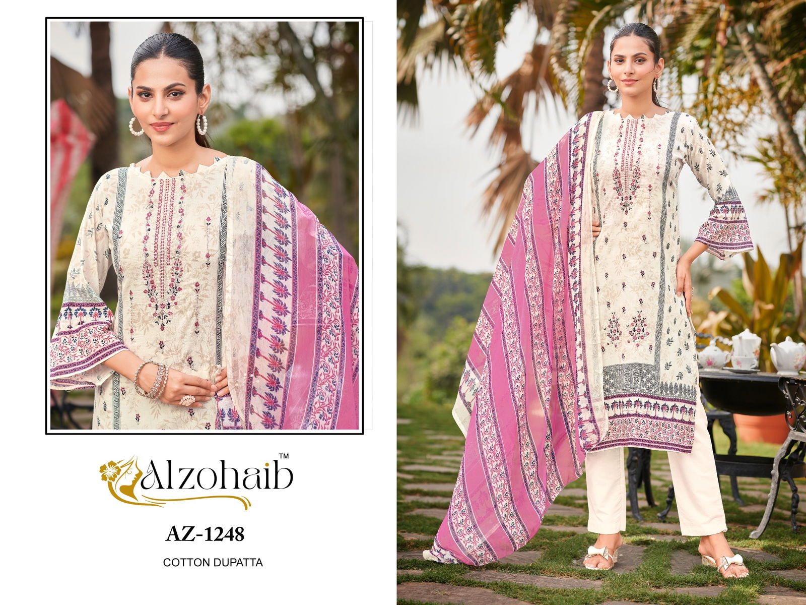 Ruaab Vol 1 By Alzohaib Cotton Dupatta Pakistani Salwar Suits Wholesale Online